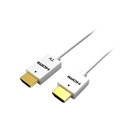C&E CNE77413 15-Feet Ultra Slim Series High Performance HDMI Cable with RedMere Technology, White