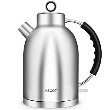Electric Kettle-Water Kettle Tea Kettle, 1.6L(3.4fl.pint) 1500W, Electric Water Kettle Fast Heating , Stainless Steel Electric Tea Kettle Food Grade Material, Boil Dry Protection & Automatic Shutoff