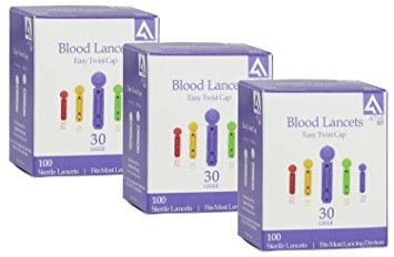 Active1st 30 Gauge Sterile Blood Lancets, 300 Count