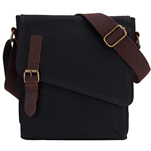 Small Messenger Bag, Canvas Shoulder Bag Water Resistant Crossbody Bag for Work VX