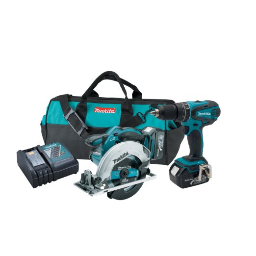 Makita XT250 LXT 18V Cordless Lithium-Ion  12 in Hammer Driver-Drill and Circular Saw Kit with Two 30Ah Batteries