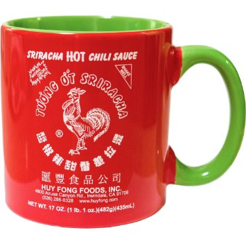 Large 20 oz Sriracha Hot Sauce Red And Green Ceramic Mug