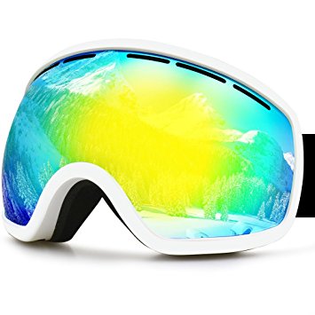 ZIONOR Lagopus X10 Ski Snowboard Goggles with Frame/Frameless Mode REVO Reflective Sphercial Detachable Lens