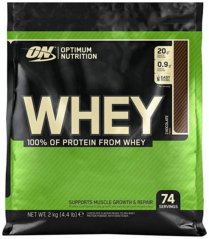 Optimum Nutrition ON Whey Whey Protein Powder Low Sugar Whey Protein Shake by ON - Chocolate, 74 Servings, 2kg