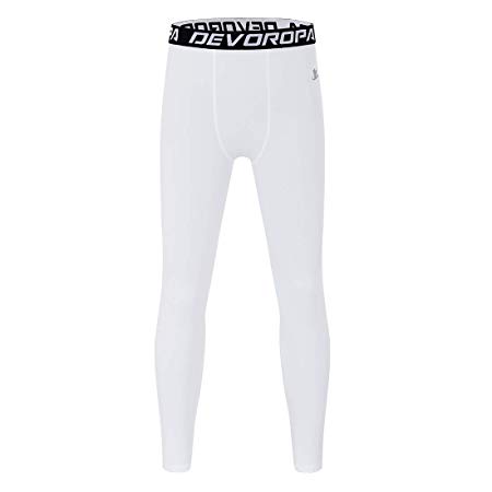 Devoropa Youth Boys' Compression Leggings Sports Tights Fleece Lined Thermal Base Layer Pants