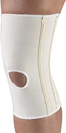 CHAMPION Knee Brace Flexible Stays Knit Elastic, White, Large