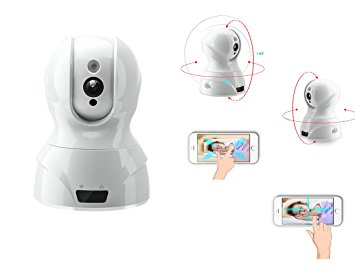 Hi-Tech Full HD 1920 x 1080 Wireless Baby Monitor Wi-Fi Video Camera with Two Way Audio, Motion Detection, Night Vision, Wall Mountable & Ceiling