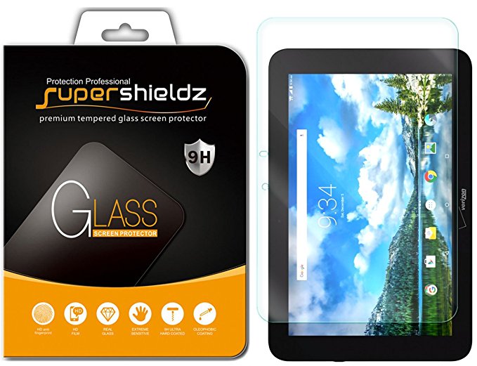 Supershieldz for Verizon "Ellipsis 10" (Not Fit For "Ellipsis 10 HD") Tempered Glass Screen Protector, Anti-Scratch, Anti-Fingerprint, Bubble Free, Lifetime Replacement Warranty