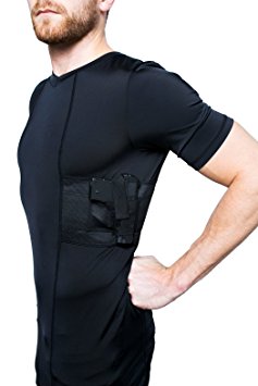 GrayStone Holster Shirt Concealed Carry Clothing For Men V Neck - Easy Reach Gun Concealment Compression CCW Tactical Clothes