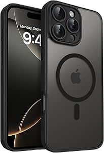 BENTOBEN Magnetic for iPhone 16 Pro Max Case [Compatible with Magsafe] [Full Camera Protection] [Military-Grade Anti-Drop] Matte Phone Case iPhone 16 Pro Max Slim Shockproof Women Men Cases, Black