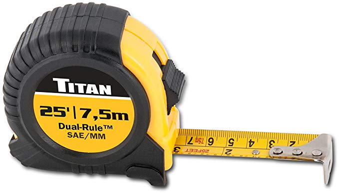 Titan Tools 10907 25 Foot Dual-Rule Tape Measure