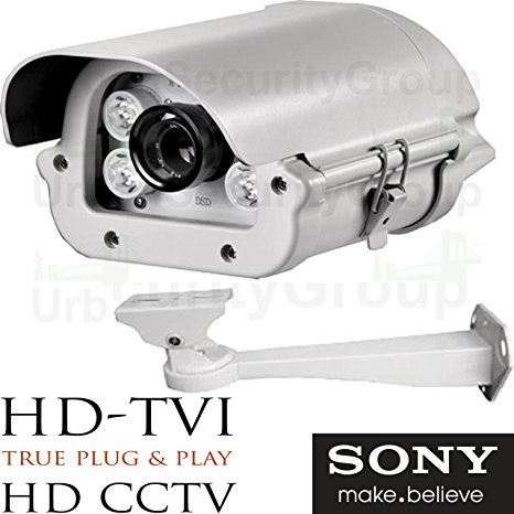 USG 2.4MP 1080P Sony Chipset License Plate Recognition LPR Capture Bullet Security Camera : 5-50mm Vari-Focal HD Lens : 4x Array Infrared LEDs : HD-TVI, HD-CVI, AHD, Analog CCTV Format, Business Grade