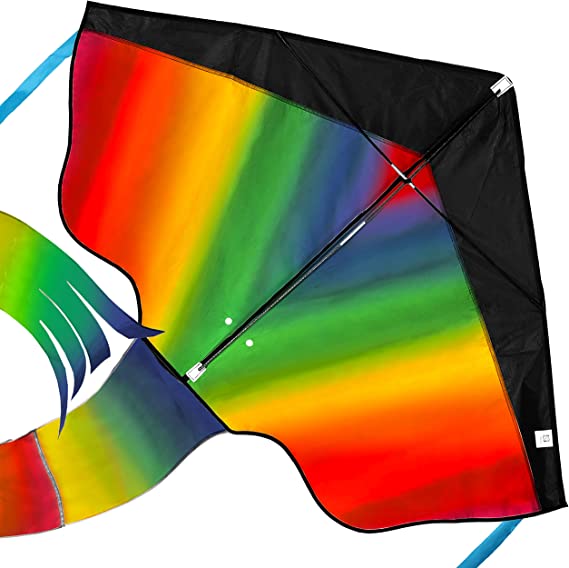 (Rainbow Kite) - Huge Rainbow Kite For Kids - One Of The Best Selling Toys For Outdoor Games and Activities - Good Plan For Memorable Summer Fun - This Magic Kit Comes w/ 100% Satisfaction