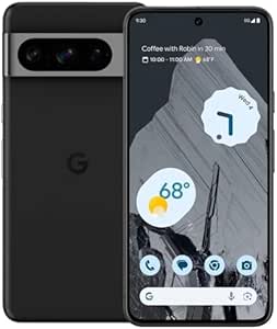 Google Pixel 8 Pro - Unlocked Android Smartphone with Telephoto Lens and Super Actua Display - 24-Hour Battery - Obsidian - 256 GB (Renewed Premium)