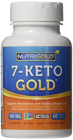 Nutrigold 7-Keto Gold (Clinically-proven 7-Keto), 100 mg, 60 veg. capsules