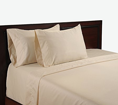 Color Sense Bedsheets The Complete Hotel Collection 100% Cotton Bedspread 600 Thread Count Deep Pocket Bedding Sheet Set King Ivory