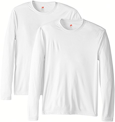 Hanes Men's Long Sleeve Cool Dri T-Shirt UPF 50  (Pack of 2)