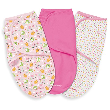 Summer Infant 3 Piece SwaddleMe Adjustable Infant Wrap, Hoot I'm Cute, Large