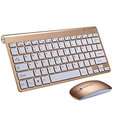 GEEKLIN Wireless Keyboard/Mouse Full-size Whisper-quiet Wireless Keyboards and Mouse for Desktop and Mac in Ergonomic Design