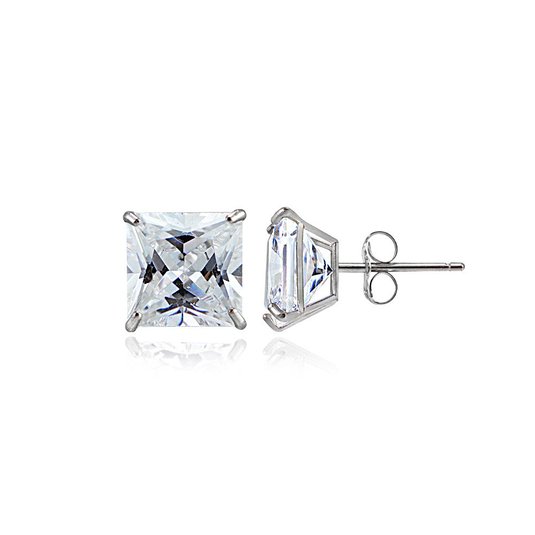 14K Gold CTTW Cubic Zirconia Square Stud Earring