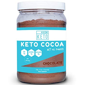Kiss My Keto Keto Cocoa - 30 Servings, Chocolate MCT Oil Powder, Low Carb, Ketogenic Friendly Hot Chocolate, Easy To Mix, Absorb, and Digest, Get Into Ketosis, Medium Chain Triglyceride Supplement