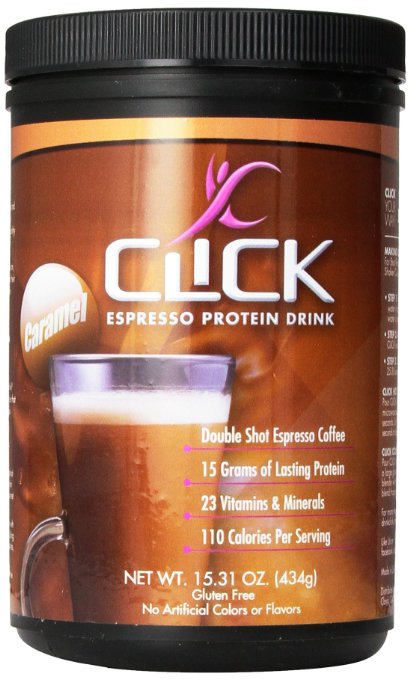 CLICK Coffee Protein Espresso Drink, Caramel, 15.31 Ounce