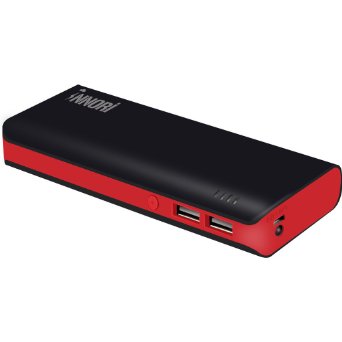 INNORI 15000mAh Black Dual USB Backup Universal Power Bank External Battery Pack Portable Power Pack Charger