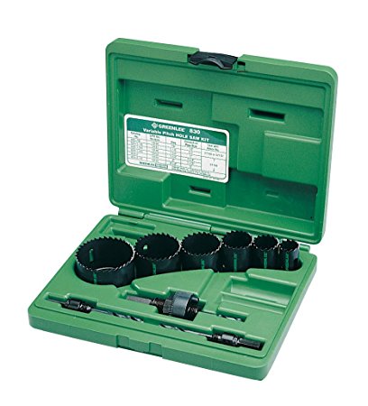 Greenlee 830 Bi-Metal Hole Saw Kit, Conduit Sizes 7/8" to 2-1/2"