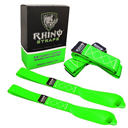 GORILLA Soft Loops Motorcycle Tie Down Straps, 10,427lb Break Strength, 1.7” wide x 17” long, (Pack of 4) - Green