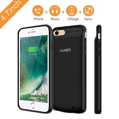 Modernway iPhone 7 Battery Case With Audio,2400mAh Portable Charging Case for iPhone 7(4.7 inch),Extended Battery Pack Charger Case,Backup Power Juice Case,Support Lightning Headphones(Black)