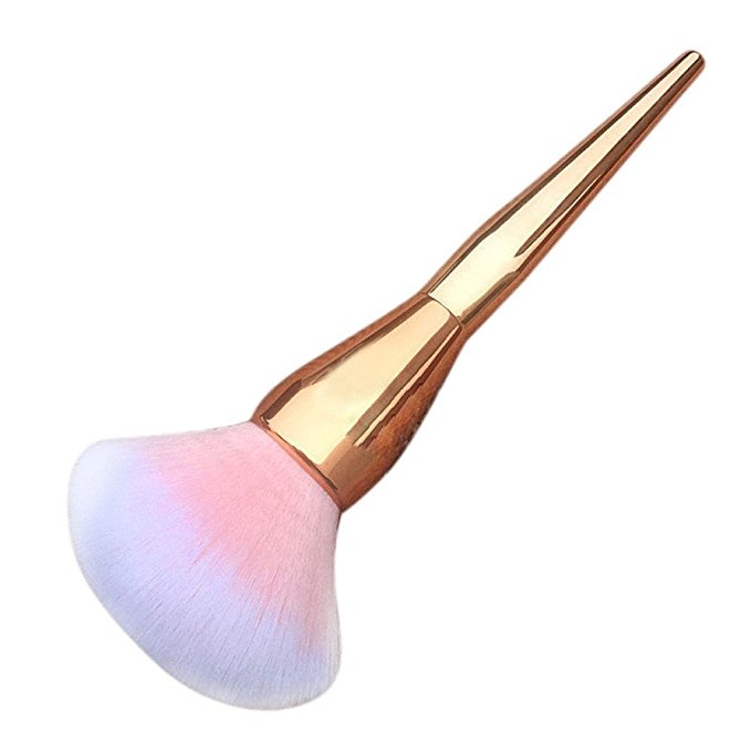 Hunputa® 1PC Gold Cosmetic Brushes Kabuki Face Blush Brush Powder Foundation Tool