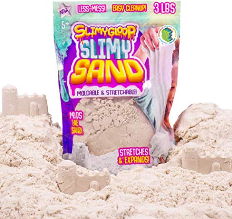 SLIMYSAND by Horizon Group USA, 3 Lbs of Stretchable, Expandable, Moldable, Non Stick, Slimy Play in A Resealable Bag, Sand- A Kinetic Sensory Activity