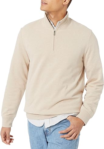 Amazon Essentials Mens Lightweight French Terry Quarter-Zip Mockneck Sweatshirt