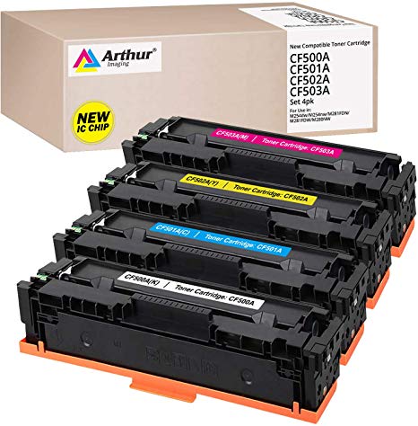 Arthur Imaging Compatible Toner Cartridge for HP 202X CF500A CF500X 202A HP M281fdw M254dw HP Color Laserjet Pro MFP M281fdw M281cdw M254dw M254dn M254nw M280 M281 CF500X CF501X CF502X CF503X Printer