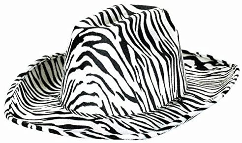 Amscan 255601 Zebra Print Adult Cowboy Hat, 1ct