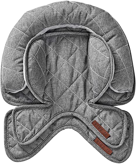 JJ Cole - Head Support, Newborn Head and Neck Support for Car Seat and Stroller, Designed to Adjust with Age, Grey Herringbone, Birth and Up, Heather Grey, 0.4 Pound