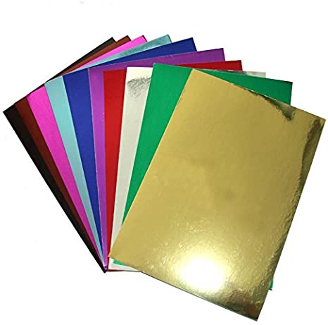 longshine-us 10 Sheets 8" x 12" Soft Touch Metallic Mirror Cardstock Premium Card Sparkling Assorted Mixed Colors Craft Glitter Cardstock Cardmaker DIY Gift (mixedcolor)