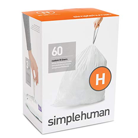 NEW Simplehuman Bin Bag Liner Size H 30-35 Litre - 3 x Pack of 20