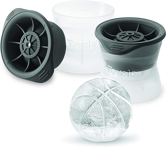 Tovolo Basketball Ice Molds, Set of 2 Basketball-Shaped Ice Sphere Molds, Stackable Sports Ice Molds, Sports-Themed Ice Makers, Giftable Sports Whiskey Ice Ball Molds, BPA-Free & Dishwasher-Safe