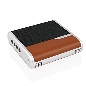 BRAVEN Bridge Bluetooth Speaker and Conferencing Device [12 Hours Playtime] 2600 mAh Power Bank- Black/Light Brown/Silver