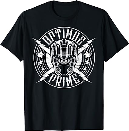 Transformers Optimus Prime Vintage Rock Lightning Logo T-Shirt