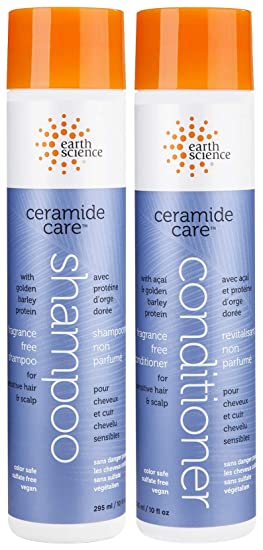 EARTH SCIENCE - CERAMIDE CARE: Fragrance Free Shampoo & Conditioner Set for Sensitive Hair and Scalp (2pk, 10 fl. oz.)