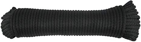 Black Dacron Polyester Rope 3/16 X 100 Ft (#6)