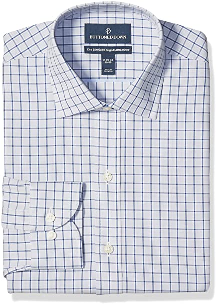 Buttoned Down Men's Xtra-Slim Fit Pattern Non-Iron Dress Shirt