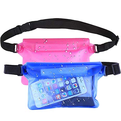 Yigou Waterproof Pouch Bag 2 Pack with Wist Strap Universal Dry Bag Case Prefect to Keep Your Phone Dry and Safe Idear for Boating Swimming Snorkeling Kayaking Beach Water Parks Fishing