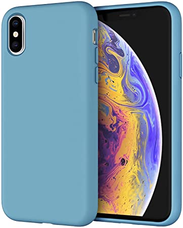 JETech Silicone Case Compatible with iPhone Xs and iPhone X 5.8-Inch, Silky-Soft Touch Protective Cover with Microfiber Lining (Cornflower)