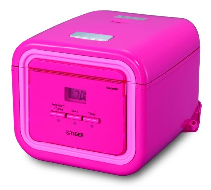 Tiger JAJ-A55U-PP 3-Cup (Uncooked) Micom Rice Cooker with Slow Cooker & Bread Maker, Pink