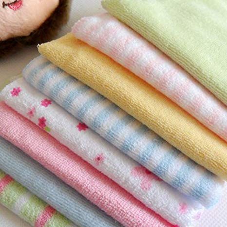 Baby Towel Set, Pack of 8PCS Soft Cotton Baby Kids Face Washers Hand Towels Washing Bath Shower Wipe Nursing Towel