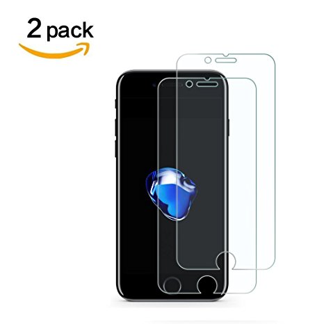 DeFitch Ultra Clear iPhone Tempered Glass Screen Protector, [2-Pack] iPhone 8, 7, 6S, 6 Screen Protector Glass - Ultra Thin High Accuracy 3D-Touch Compatible (4.7'' for i8, 7, 6S, 6)