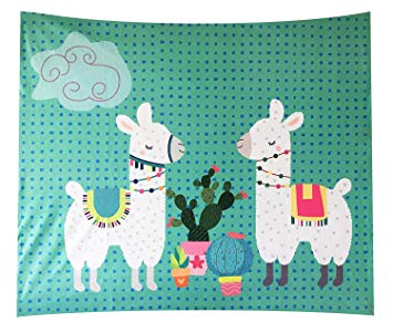 Geepro Llama Cactus Decor Tapestry Bedroom Wall Hangings Decorations Blanket for Kids 59 x 51 inches